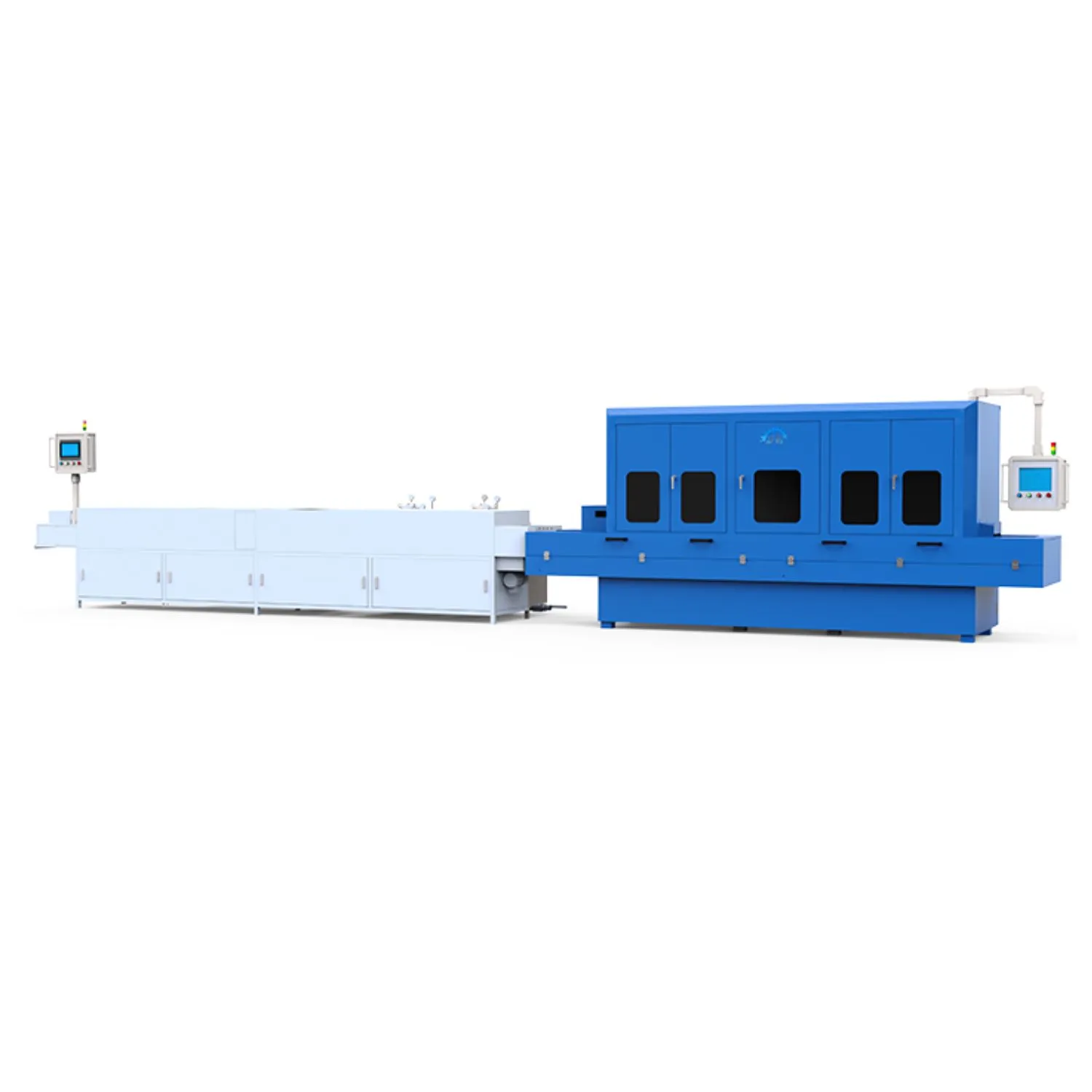 Automatic double-sided deburring - high-pressure water spray cleaning - rust prevention - drying(Extends to visual inspection)